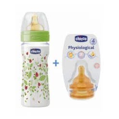 Chicco Biberon Benessere Da 330ml In Silicone + Tettarella Omaggio