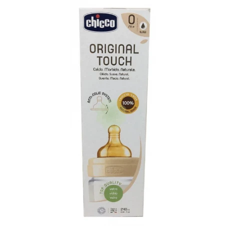 CHICCO ORIGINAL TOUCH CON BIBERON IN VETRO + TETTARELLA IN CAUCCIU' 240ML 0+ MESI 3 CHICCO ORIGINAL TOUCH CON BIBERON IN VETRO + TETTARELLA IN CAUCCIU' 240ML 0+ MESI
