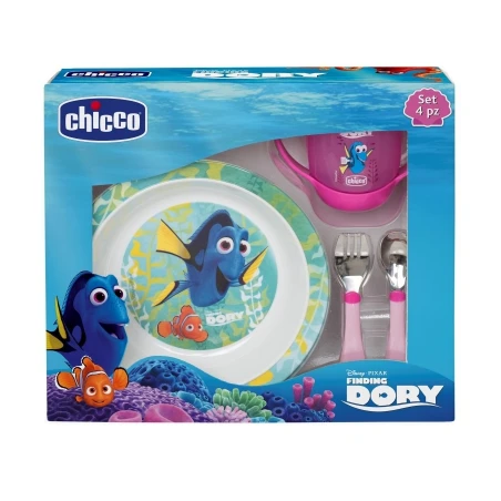 Chicco Set Pappa Dory Rosa 18+ 3 Chicco Set Pappa Dory Rosa 18+