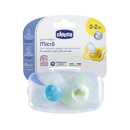 Chicco Succhietto Micro Boy 0-2 Mesi 2 Pezzi 3 Chicco Succhietto Micro Boy 0-2 Mesi 2 Pezzi