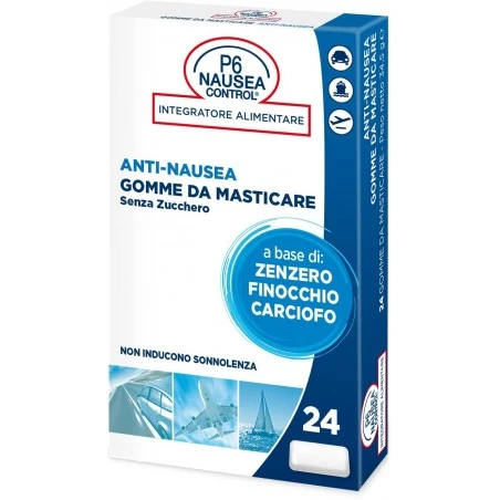 Consulteam P6 Nausea Control 24 Gomme Da Masticare Senza Zucchero 3 Consulteam P6 Nausea Control 24 Gomme Da Masticare Senza Zucchero