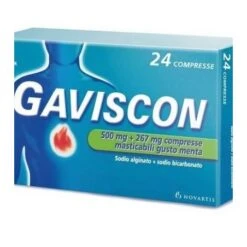 Gaviscon 24 Compresse Menta 500+267mg