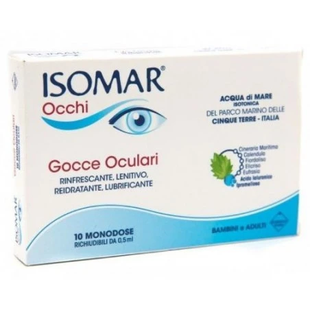 ISOMAR OCCHI GOCCE OCULARI ACIDO IALURONICO 0,2% 10 FLACONCINI 3 ISOMAR OCCHI GOCCE OCULARI ACIDO IALURONICO 0,2% 10 FLACONCINI