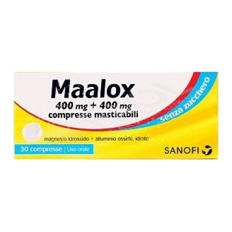 Maalox 30 Compresse Masticabili 400+400mg Senza Zucchero 3 Maalox 30 Compresse Masticabili 400+400mg Senza Zucchero