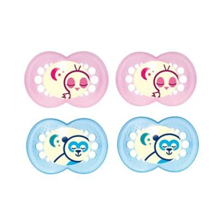 Mam 6+ 2 Succhietti Night Silikon Seta 3 Mam 6+ 2 Succhietti Night Silikon Seta