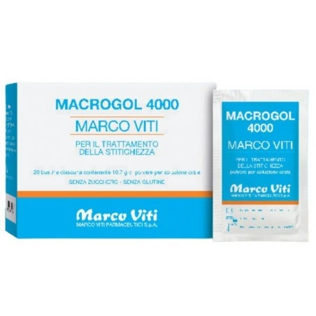 Marco Viti Farmaceutici Macrogol 4000 20 Bustine Da 10,7 G 3 Marco Viti Farmaceutici Macrogol 4000 20 Bustine Da 10,7 G