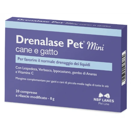 N. B. F. Lanes Drenalase Pet Mini Cane Gatto 20 Compresse 3 N. B. F. Lanes Drenalase Pet Mini Cane Gatto 20 Compresse