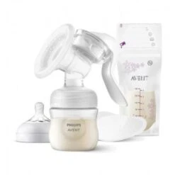Philips Avent Tiralatte Manuale Natural + 4 Coppette Assorbilatte E 5 Sacchetti Conserva Latte