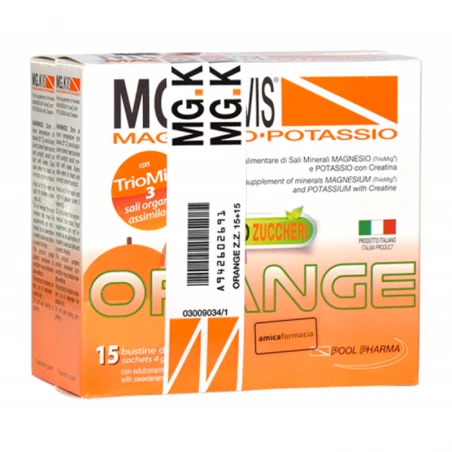 POOL PHARMA MGK VIS ORANGE MAGNESIO E POTASSIO ZERO ZUCCHERI 15+15 BUSTINE 3 POOL PHARMA MGK VIS ORANGE MAGNESIO E POTASSIO ZERO ZUCCHERI 15+15 BUSTINE