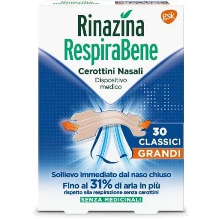 RINAZINA RESPIRABENE CLASSICI GRANDI 30 CEROTTI 3 RINAZINA RESPIRABENE CLASSICI GRANDI 30 CEROTTI