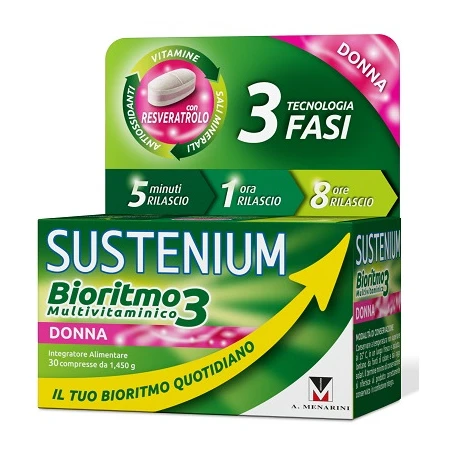 SUSTENIUM BIORITMO 3 MULTIVITAMINICO DONNA 30 COMPRESSE 3 SUSTENIUM BIORITMO 3 MULTIVITAMINICO DONNA 30 COMPRESSE