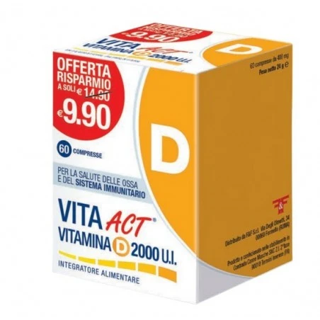 F&f Vitamina D Act 2000ui 60 Compresse 3 F&f Vitamina D Act 2000ui 60 Compresse